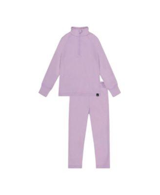 Girls' Two Piece Brushed Half-Zip Top & Pants Thermal Underwear - Little Kid by DEUX PAR DEUX