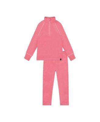 Girls' Two Piece Brushed Half-Zip Top & Pants Thermal Underwear - Little Kid by DEUX PAR DEUX