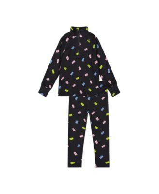 Girls' Two Piece Gummy Bears Brushed Half-Zip Top & Pants Thermal Underwear - Big Kid by DEUX PAR DEUX