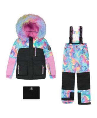 Girls' Two-Piece Play Heart and Colorblocked Snowsuit - Big Kid by DEUX PAR DEUX