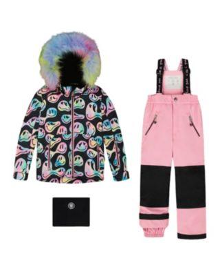 Girls' Two-Piece Play Snowsuit Smiley Face Jacket - Big Kid by DEUX PAR DEUX