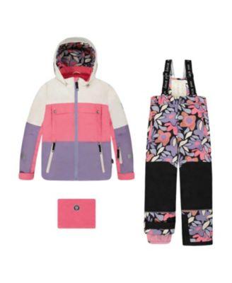 Girls' Two-Piece Retro Flower Teknik Snowsuit - Big Kid by DEUX PAR DEUX