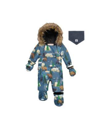 Play Bear Fleece Hood Car Seat One Piece Snowsuit - Little Kid by DEUX PAR DEUX