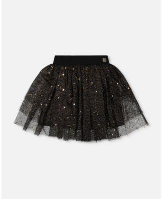 Toddler Girls Multi Layer Glittering Mesh Skirt Black - Toddler|Child by DEUX PAR DEUX