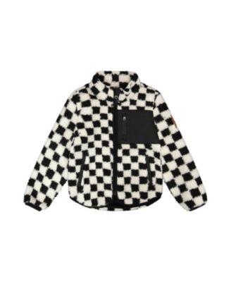 Unisex Long Sleeve Sherpa Jacket Checkerboard - Little Kid by DEUX PAR DEUX