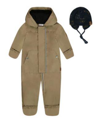 Unisex Mid-Season One-Piece Outerwear with Printed Hat - Baby by DEUX PAR DEUX