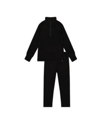 Unisex Two Piece Brushed Half-Zip Top & Pants Thermal Underwear - Little Kid by DEUX PAR DEUX