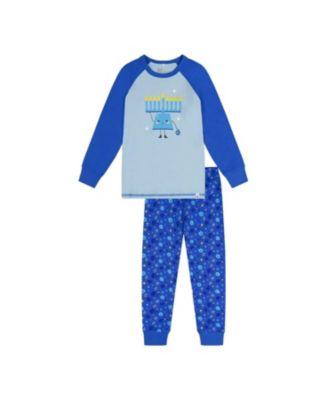 Unisex Two Piece Hanukkah Raglan Top Elastic Waist Pants Pajama Set - Little Kid by DEUX PAR DEUX