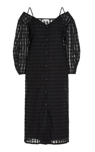 Meadow Checked Off-The-Shoulder Midi Dress by DEVEAUX NEW YORK