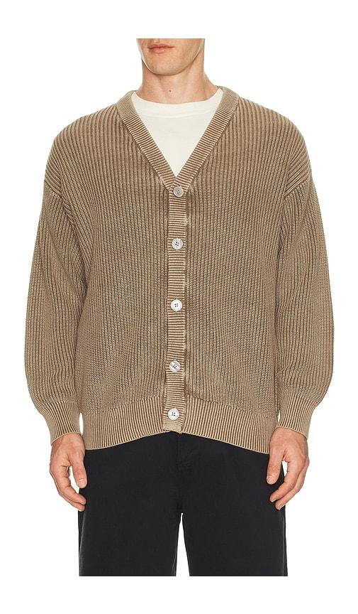 Devereux Golf The Fisherman Rib Cardigan in Neutral by DEVEREUX GOLF