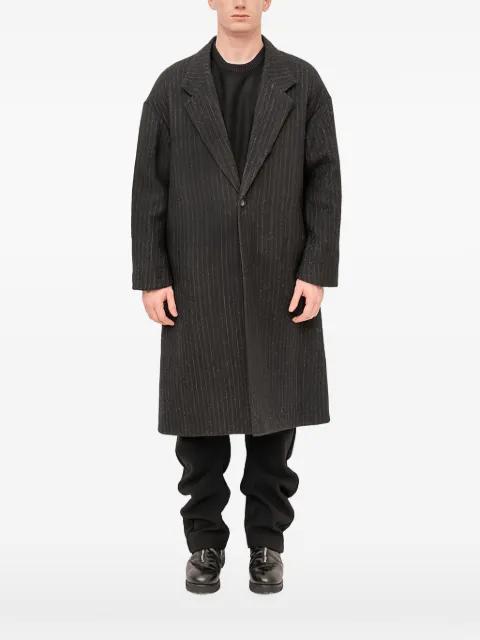 striped wool single-breasted coat by DEVOA