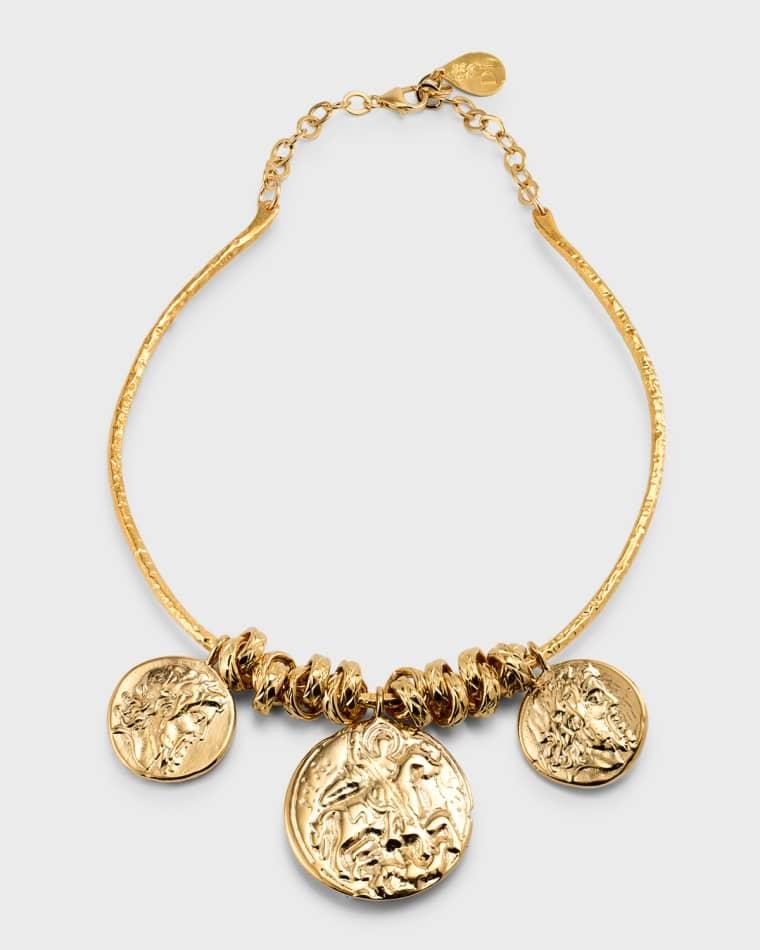 Gold Bar & Coins Choker Necklace by DEVON LEIGH