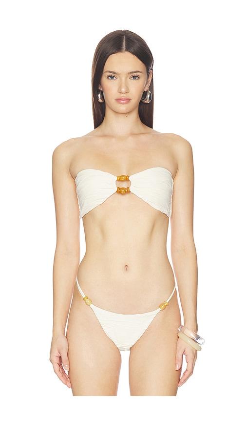 DEVON WINDSOR Anto Bandeau Bikini Top in Cream by DEVON WINDSOR