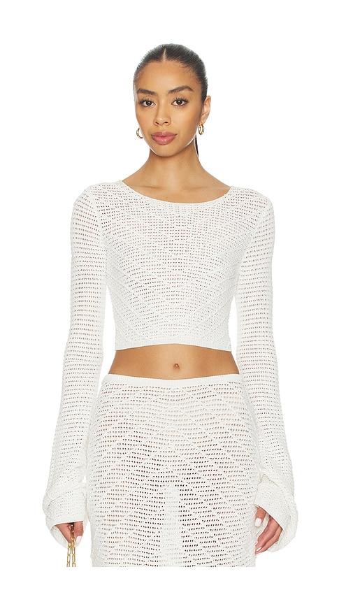 DEVON WINDSOR Erin Longsleeve Top in Ivory by DEVON WINDSOR