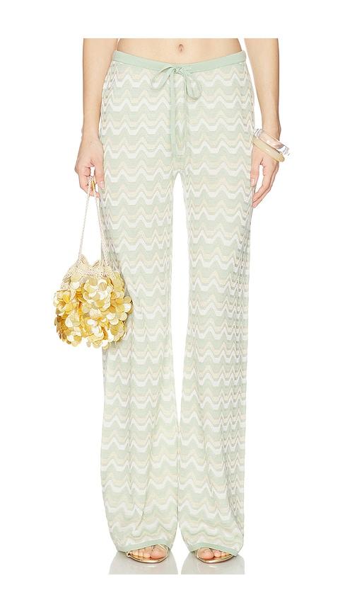 DEVON WINDSOR Flora Wide Leg Pant in Green,Gold by DEVON WINDSOR