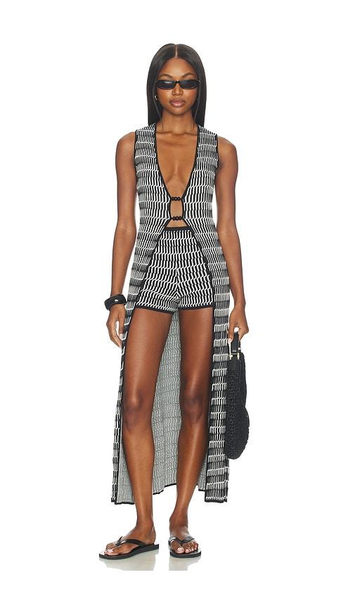 DEVON WINDSOR Garcelle Robe in Black,White by DEVON WINDSOR