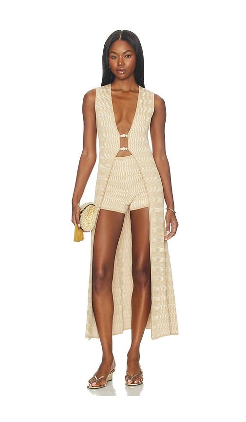 DEVON WINDSOR Garcelle Robe in Metallic Gold by DEVON WINDSOR