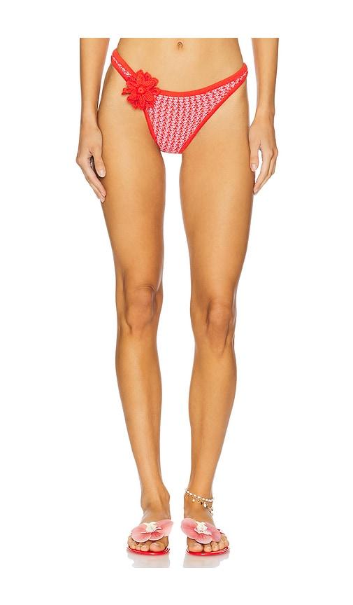 DEVON WINDSOR Neo Bikini Bottom in Red by DEVON WINDSOR