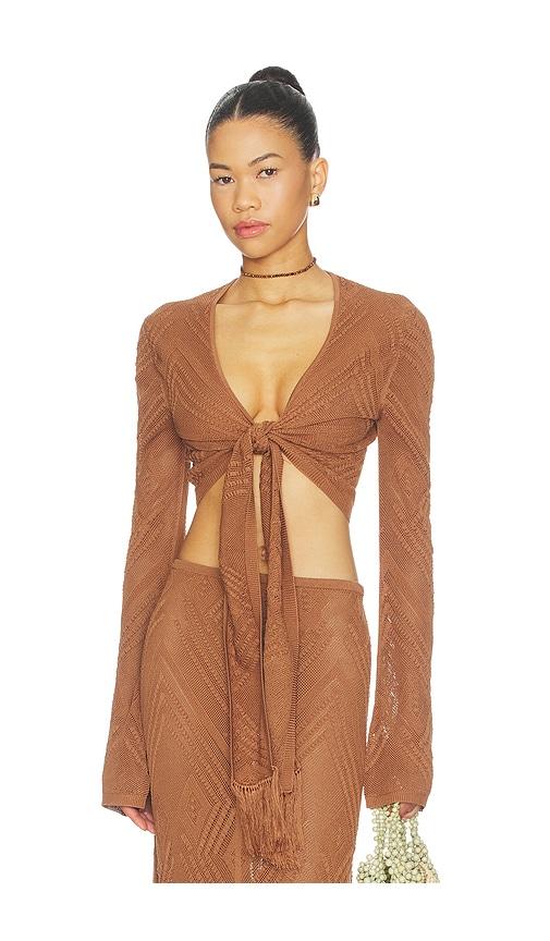 DEVON WINDSOR Vale Top in Brown by DEVON WINDSOR