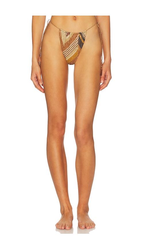 DEVON WINDSOR Whit Side Tie Bikini Bottom in Tan by DEVON WINDSOR