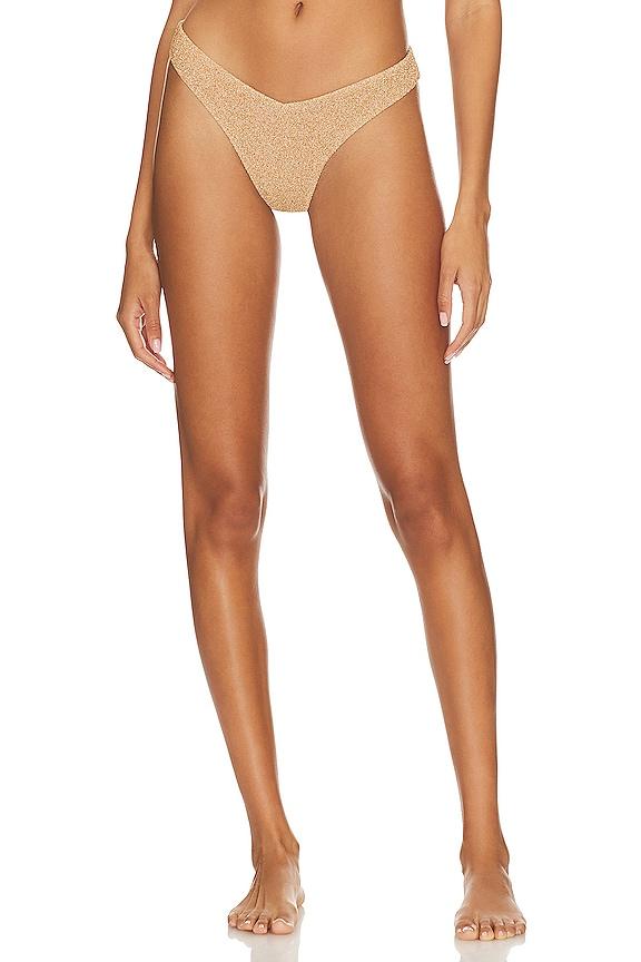 DEVON WINDSOR x REVOLVE Heidi Bikini Bottom in Metallic Gold by DEVON WINDSOR