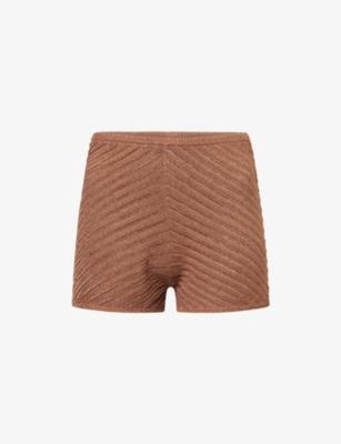 Gem Metallic Knit Shorts by DEVON WINDSOR