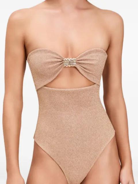 Izzie cut-out metallic swimsuit by DEVON WINDSOR