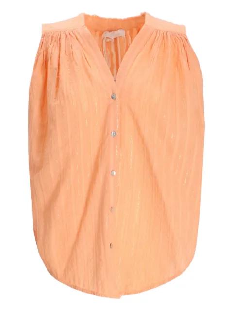 Iris metallic-striped sleeveless blouse by DEVOTION