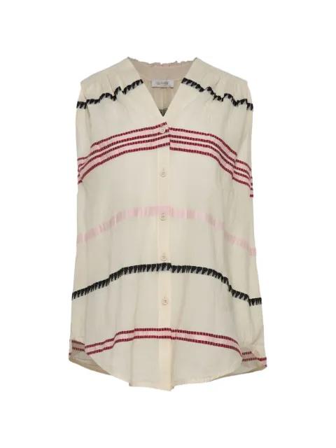 striped sleeveless shirt by DEVOTION