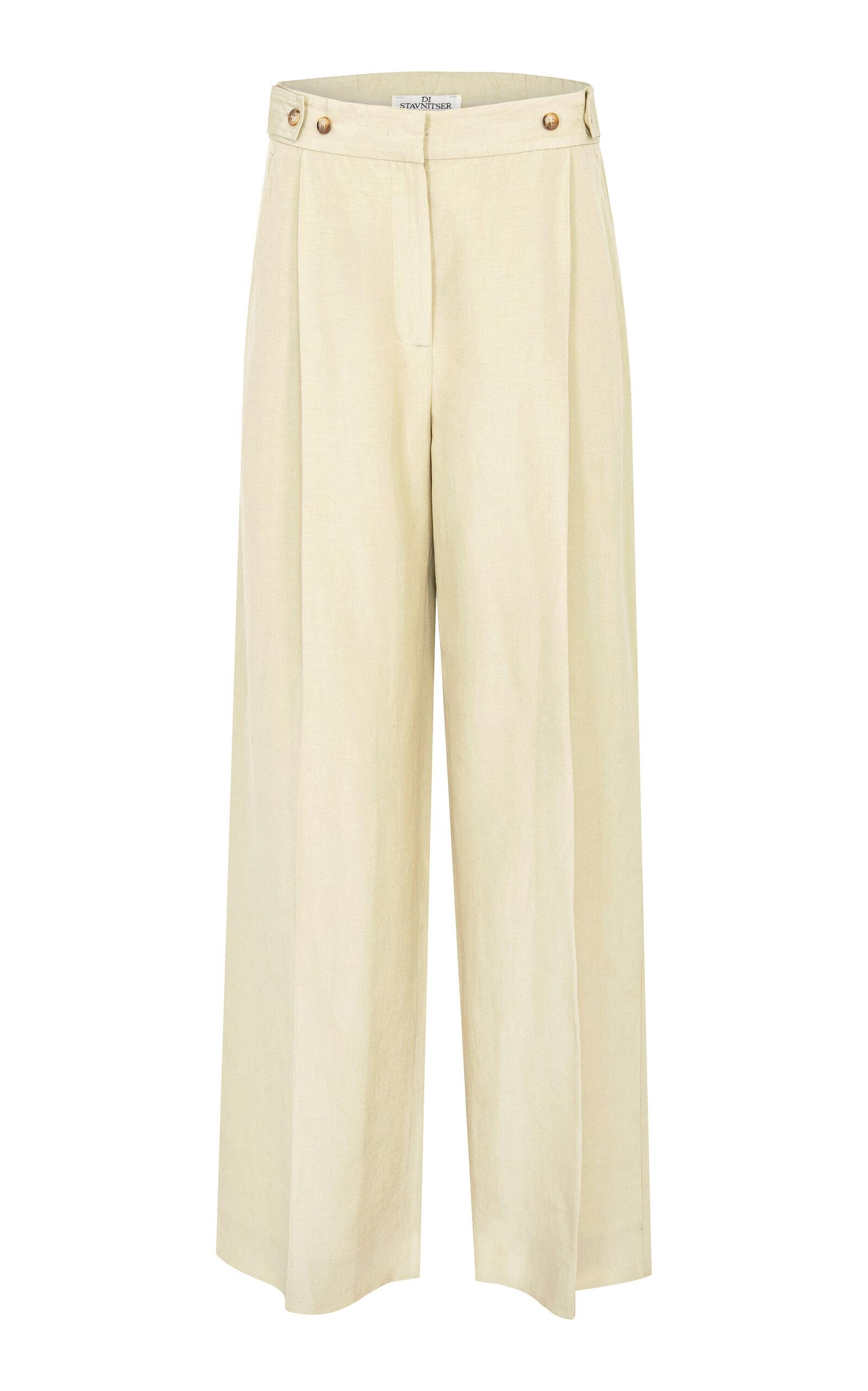 Di Stavnitser Dahlia Mid-Rise Linen-Silk Wide-Leg Pants - Moda Operandi by DI STAVNITSER