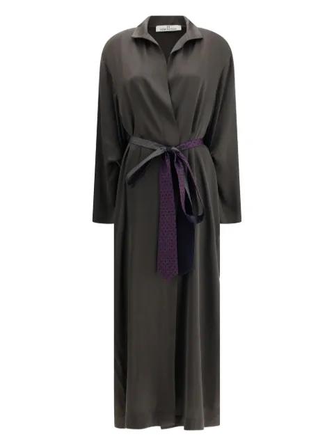 Gaia belted patterned-silk trench coat by DI STAVNITSER