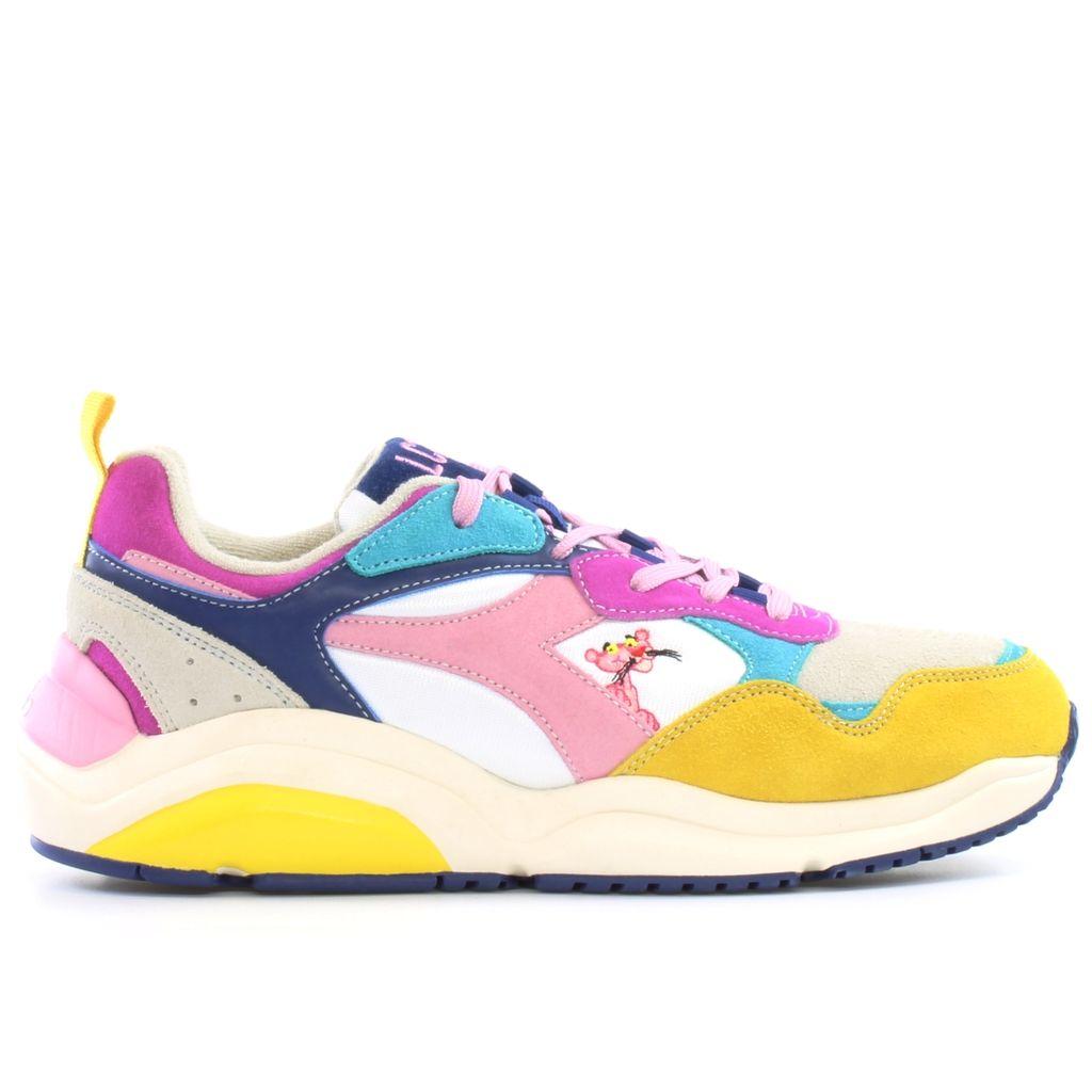 LC23 Whizz Run Pink Panther Multicolor Leather Lace Up Trainers by DIADORA LC23 Whizz Run Pink Panther Multicolor Leather Lace Up Trainers by DIADORA