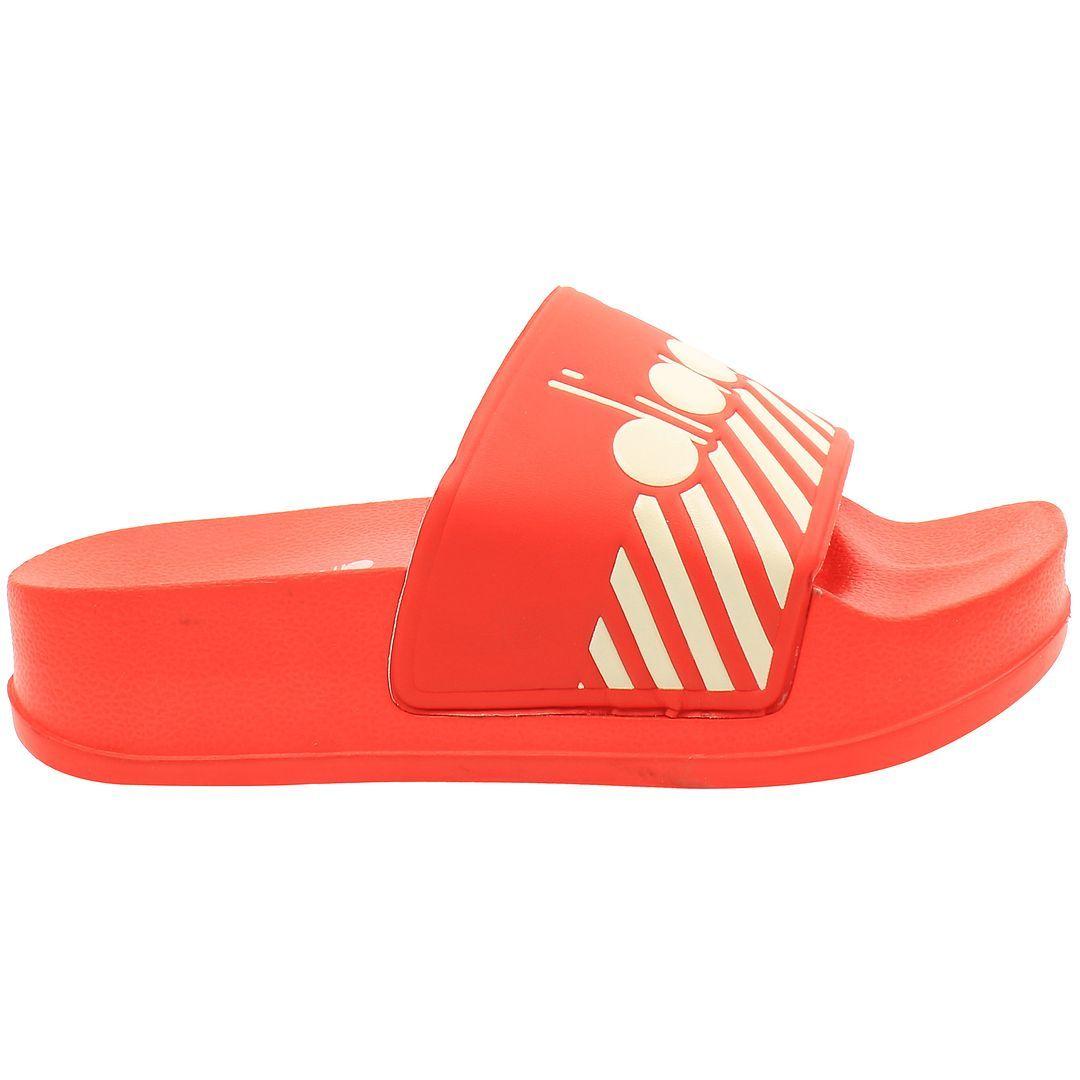 Serifos 90 Wide Barra Red Slip On Sliders by DIADORA