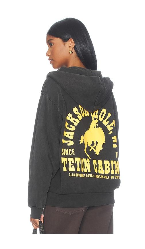 Diamond Cross Ranch Sun Faded Zip Hoodie in Black by DIAMOND CROSS RANCH