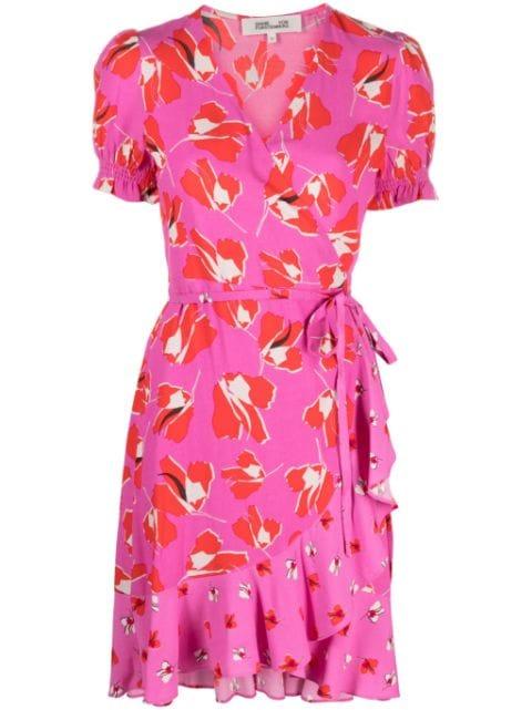 Emilia graphic-print wrap dress by DIANE VON FURSTENBERG