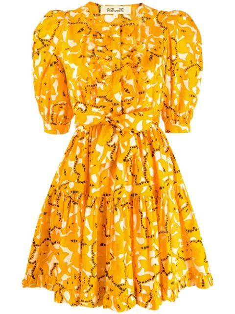 Roberta abstract-print puff sleeve dress by DIANE VON FURSTENBERG