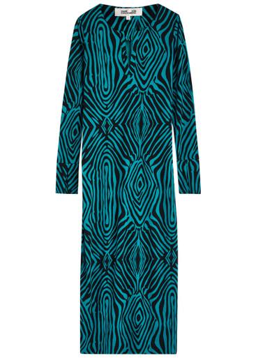 Sonca zebra-print jersey midi dress by DIANE VON FURSTENBERG