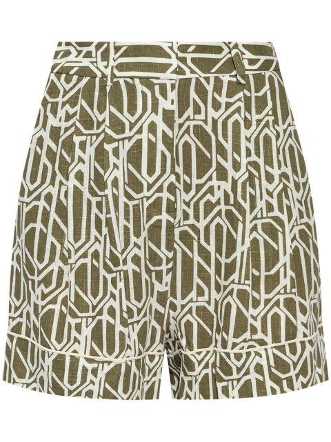 abstract-pattern linen shorts by DIANE VON FURSTENBERG