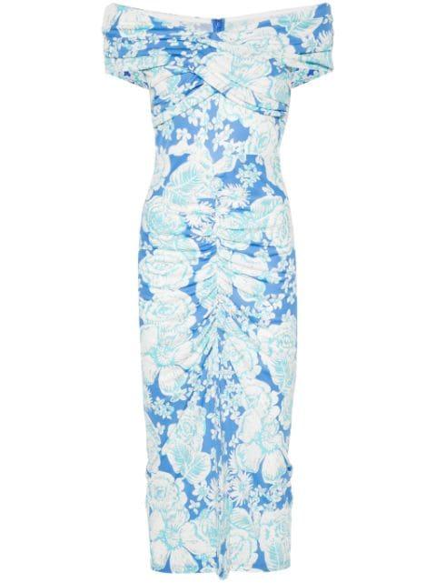 floral-print ruched dress by DIANE VON FURSTENBERG