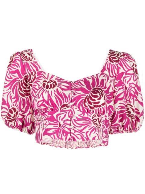 floral-print short-sleeve top by DIANE VON FURSTENBERG
