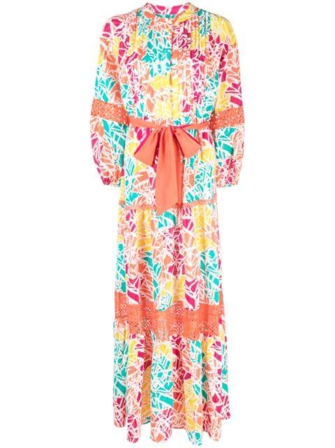 graphic-print tied-waist dress by DIANE VON FURSTENBERG