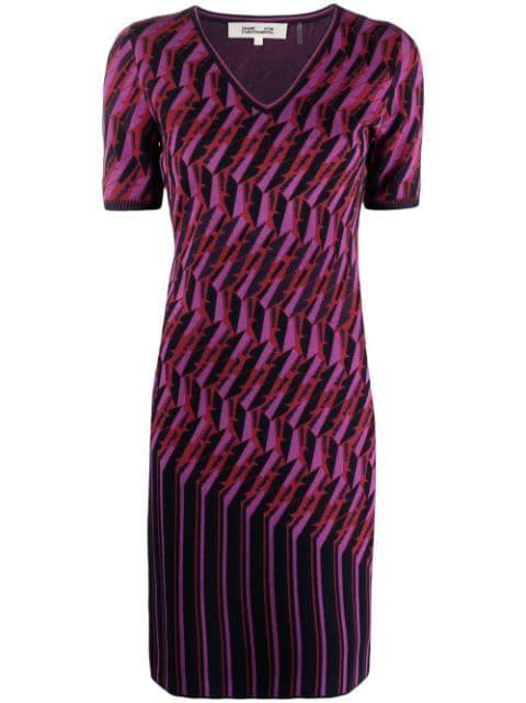 zig-zag intarsia-knit dress by DIANE VON FURSTENBERG