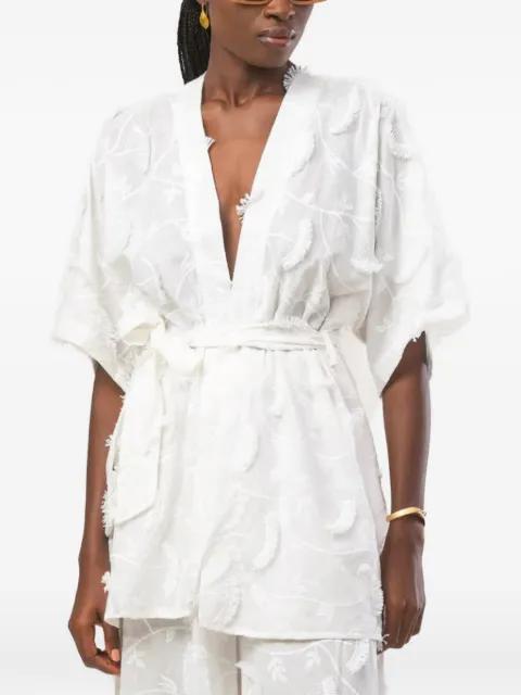 Cabana embroidered fringed kimono by DIARRABLU