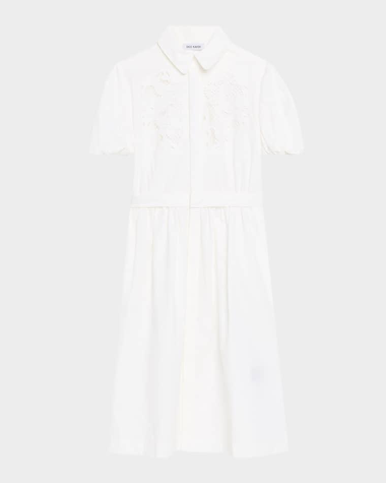 Cotton Poplin Puff-Sleeve Shirtdress by DICE KAYEK