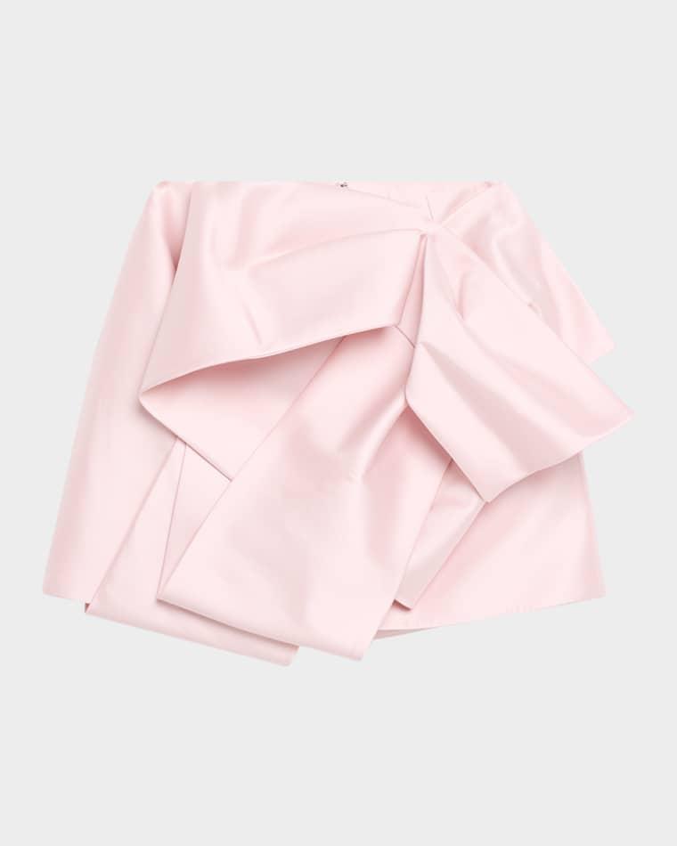 Draped Silk Bow Mini Skirt by DICE KAYEK