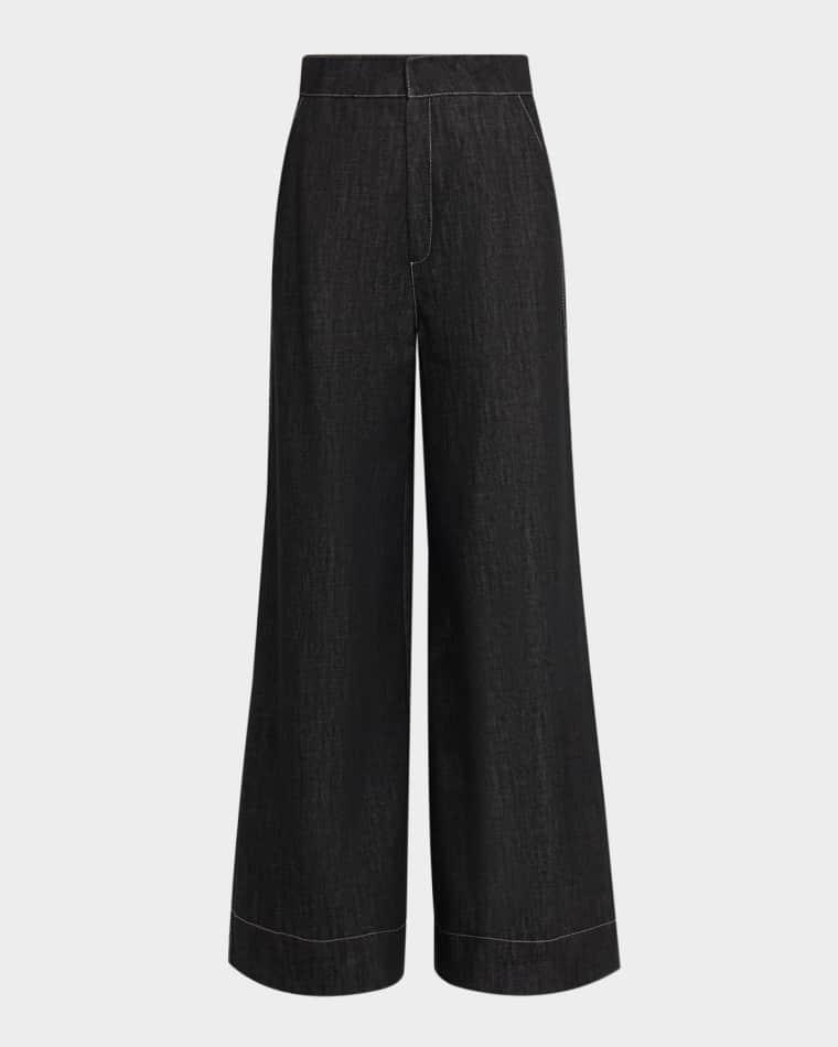 High-Rise Denim Flare Pants by DICE KAYEK