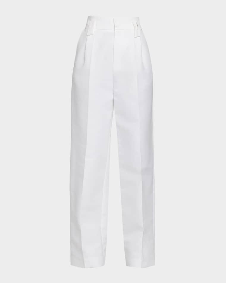Single-Pleat Straight-Leg Cotton Trousers by DICE KAYEK