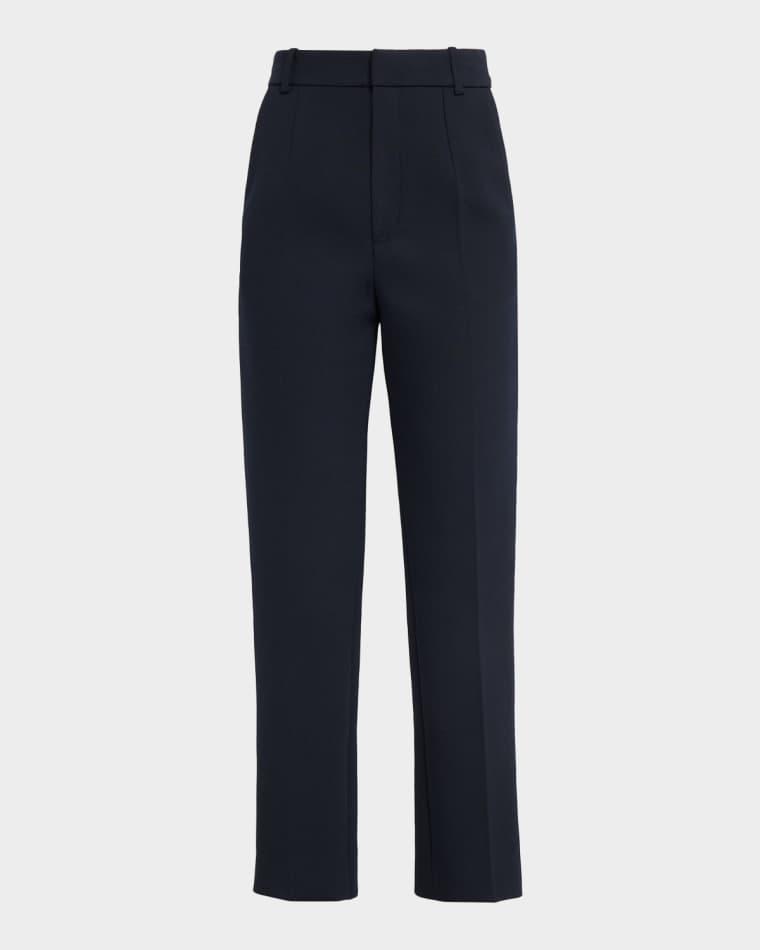 Wool Twill Straight-Leg Ankle Pants by DICE KAYEK