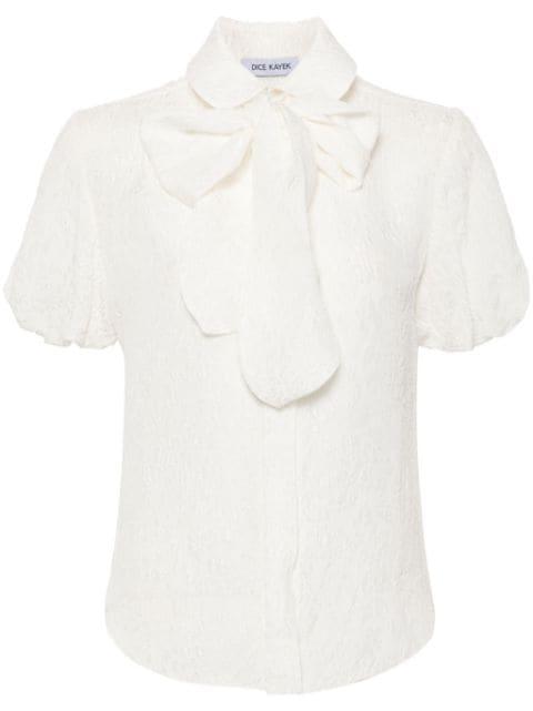 bow-detail silk shirt by DICE KAYEK
