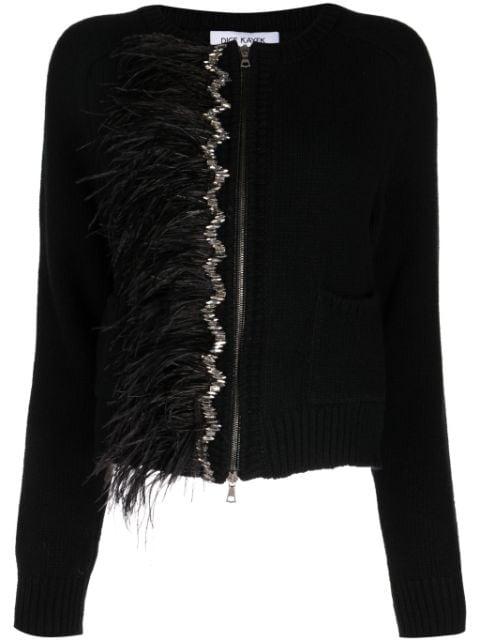 crystal-embellished zip-up cardigan by DICE KAYEK